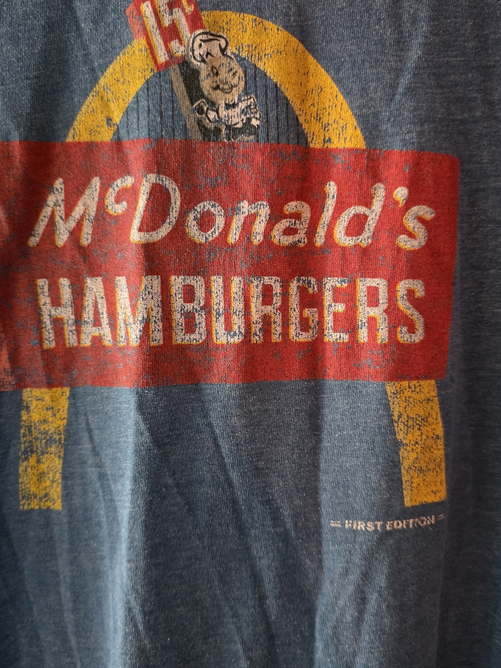 McDonald's Blue Short Sleeve Graphic Tee with Red & Yellow Logo - Picture 3 of 6